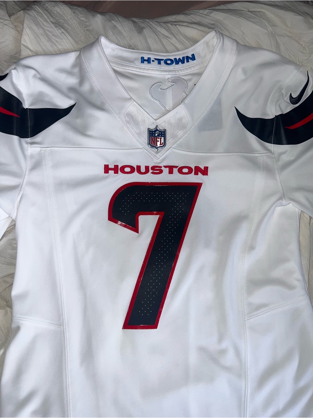 Nike White NFL Engineered Jersey with Black Trim Labels